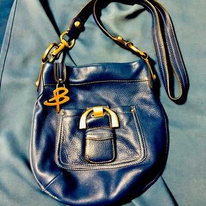 B. Makowsky Cobalt Pebble Grain Leather Crossbody
